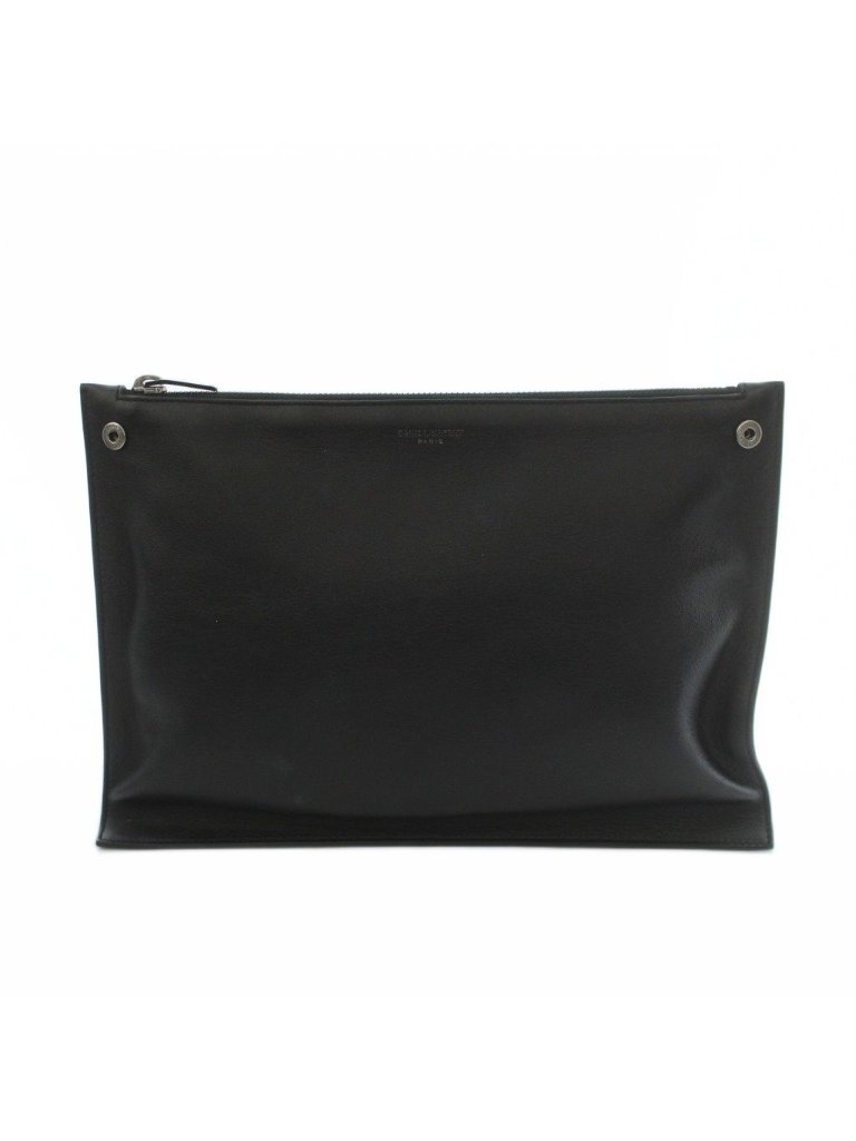 Saint Laurent Paris Sac De Jour Pouch Leather Dark Blue Navy
